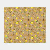 水彩レモン32 フリースブランケット (正面(横))