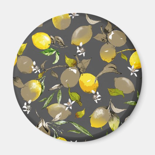 水彩レモン34 マグネット (正面)