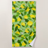 水彩レモン3 ビーチタオル (正面)