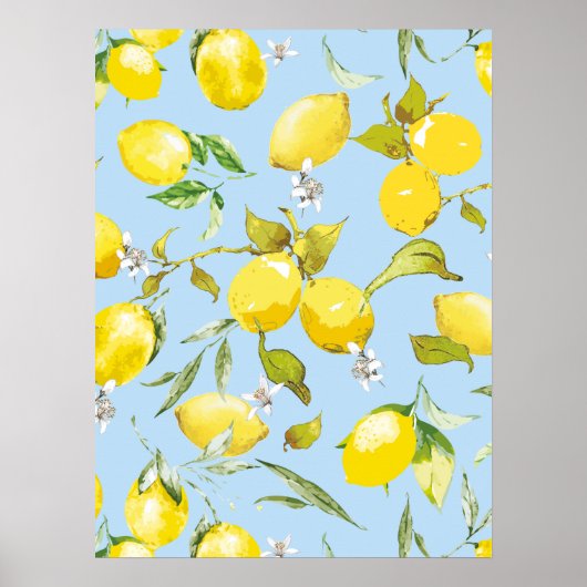 水彩レモン4 ポスター (正面)