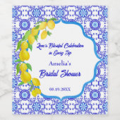 水彩レモン アマルフィ ブライダルシャワーの至福 ワインラベル (シングルラベル)