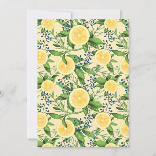 水彩レモン・オレンジ卒業パーティー 招待状 (裏面)