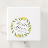 水彩レモン グリーンリース ブライダルシャワー フェイバータグ (インサイチュ)