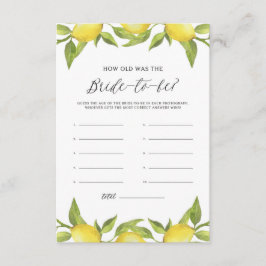 水彩レモン グリーン 結婚する花嫁は何歳？ エンクロージャーカード