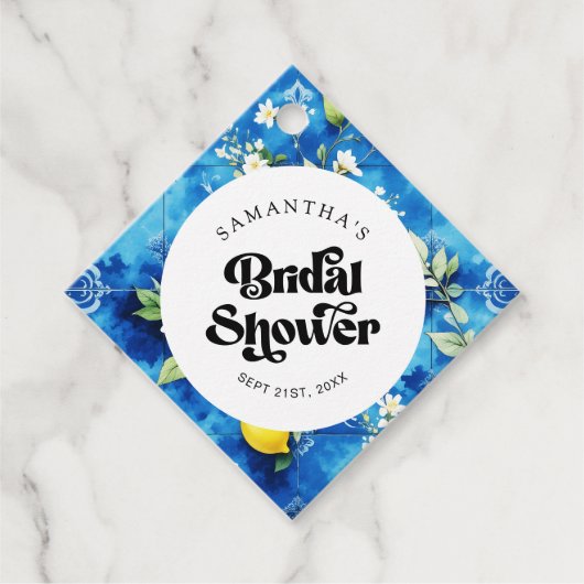 水彩レモン シトリス アマルフィーコースト ブライダルシャワー フェイバータグ (正面)