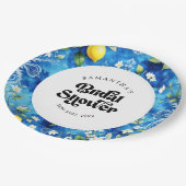 水彩レモン シトリス アマルフィーコースト ブライダルシャワー ペーパープレート (アングル)