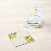 水彩レモン スクエアペーパーコースター (インサイチュ)