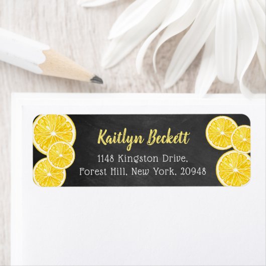 水彩レモン スライス ラベル (インサイチュ)