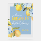 水彩レモン＆フラワーのアクリルウェルカムサイン アクリルサイン (正面)