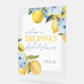 水彩レモン＆フラワーのアクリル ウェルカムサイン アクリルサイン (傾斜)