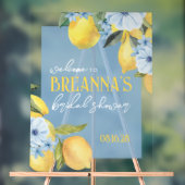 水彩レモン＆フラワーのアクリル ウェルカムサイン アクリルサイン (ニュートラル)