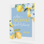 水彩レモン＆フラワーのアクリル ウェルカムサイン アクリルサイン (傾斜)