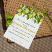 水彩レモン&フラワーイエローホワイトベビーシャワー 招待状