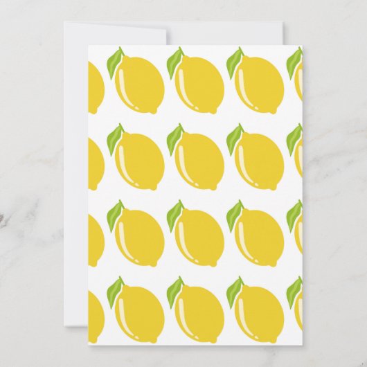 水彩レモン&フラワーイエローホワイトベビーシャワー 招待状 (裏面)