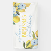 水彩レモン&フラワービニールウェルカムバナー 横断幕 (縦)