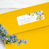 水彩レモン＆フラワーリターンアドレスラベル ラベル