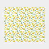 水彩レモン フリースブランケット (正面(横))