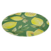 水彩レモン、フルーツ壁紙パターン。 カッティングボード (角)