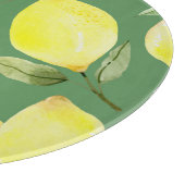 水彩レモン、フルーツ壁紙パターン。 カッティングボード (角)