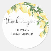 水彩レモン ブライダルシャワー サンクス ラウンドシール (正面)
