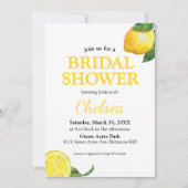 水彩レモン ブライダルシャワー 招待状 (正面)