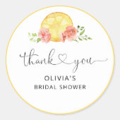 水彩レモン ボタニカ ブライダルシャワー サンクス ラウンドシール (正面)