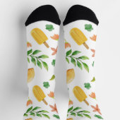 水彩レモン&ポプシクルズソックス – おもしろい夏 ソックス (上部)