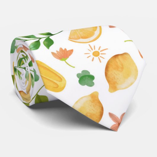 水彩レモン&ポプシクルネックタイ – フレッシュ ネクタイ (ロール)