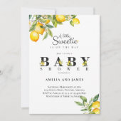 水彩レモン メディテレーニア ベイビーシャワー 招待状 (正面)
