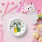 水彩レモン ライム リモンチッロ 偽ゴールド ウェディング ペーパーボウル (パーティー)