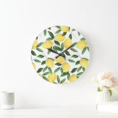 水彩レモン ラージ壁時計 (ホーム)