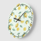 水彩レモン ラージ壁時計 (傾斜)