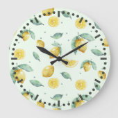 水彩レモン ラージ壁時計 (正面)
