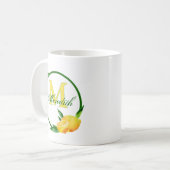 水彩レモン🍋✨名前とモノグラム コーヒーマグカップ (正面左)