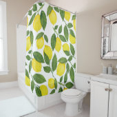 水彩レモン：夏のフルーツパターン シャワーカーテン (インサイチュ)