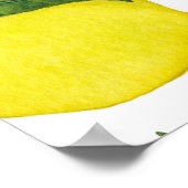 水彩レモン：夏のフルーツパターン ポスター (角)