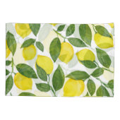 水彩レモン：夏のフルーツパターン 枕カバー (裏面)