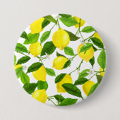 水彩レモン 缶バッジ (正面)