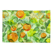 水彩レモン、花、柑橘類。 枕カバー (裏面)