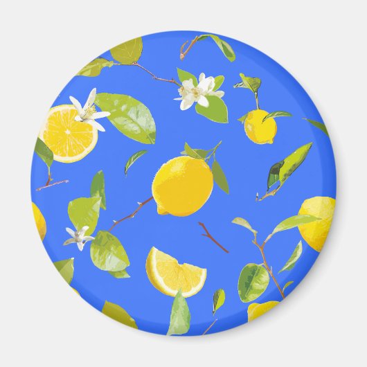 水彩レモン&葉13 マグネット (正面)