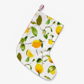 水彩レモン&葉16 スモールクリスマスストッキング (正面 (吊り時))