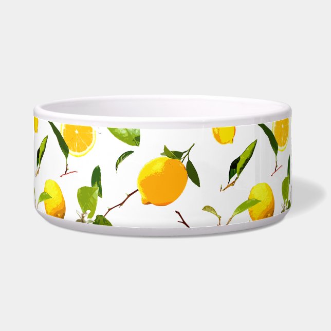 水彩レモン&葉16 ボウル (正面)