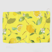 水彩レモン&葉4 ゴルフタオル (横)