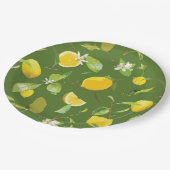 水彩レモン&葉5 ペーパープレート (アングル)