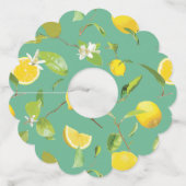 水彩レモン&葉8 ワイングラスタグ (正面)