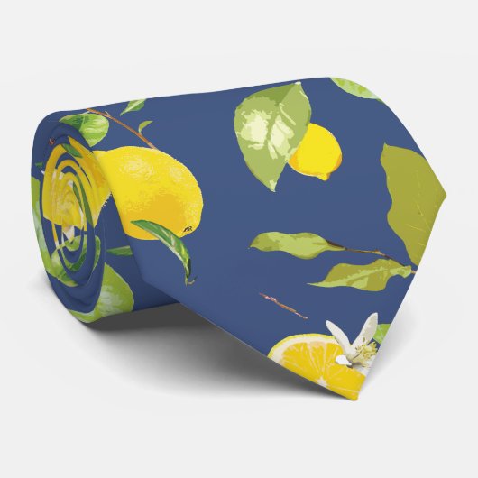 水彩レモン&葉9 ネクタイ (ロール)