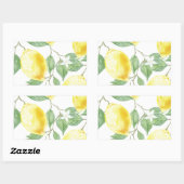 水彩レモン 長方形シール (シート)