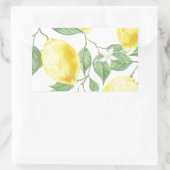 水彩レモン 長方形シール (バッグ)