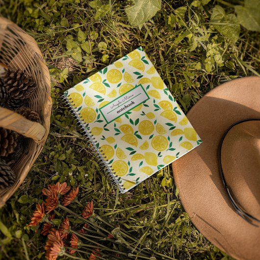 水彩レモン – 黄色と緑 ノートブック