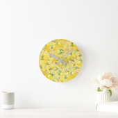水彩レモンIV ラウンド壁時計 (ホーム)